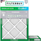 Filterbuy 17x20x1 Air Filter MERV 8 Essential Dust & Allergy Defense, by Filterbuy