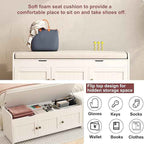 HOMEFORT 41.3" Shoe Bench with Lift Top Storage, Entryway Bench with Cushioned