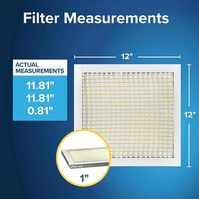Filtrete 12x12x1 Air Filter, MPR 300, MERV 5, Clean Living Basic Dust 3-Month - Image 2