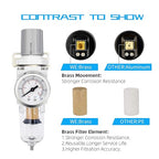 NANPU 1/4" NPT Compressed Air Filter Regulator Combo Piggyback, 5 Micron Brass - Image 5
