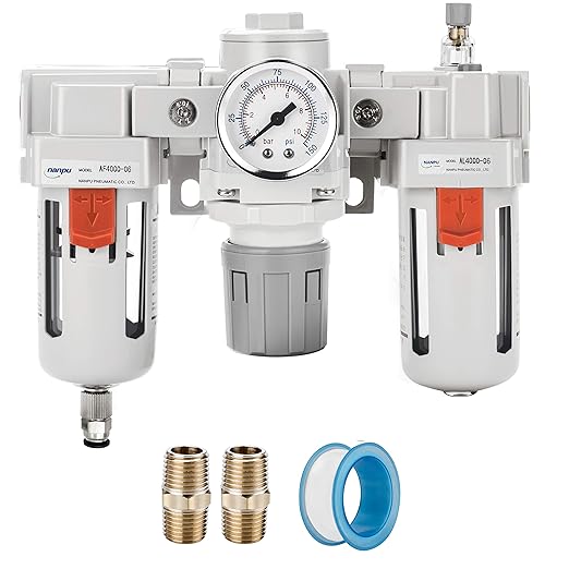 NANPU 3/4" NPT Air Filter, Regulator & Lubricator Combo by NANPU