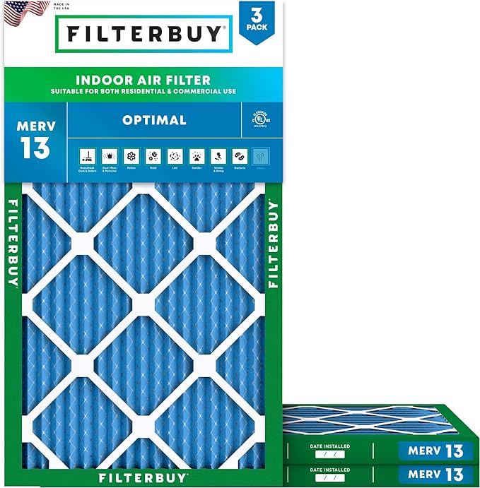 Filterbuy 20x32x1 Air Filter MERV 13 Optimal Smoke & Allergy Defense, by Filterbuy