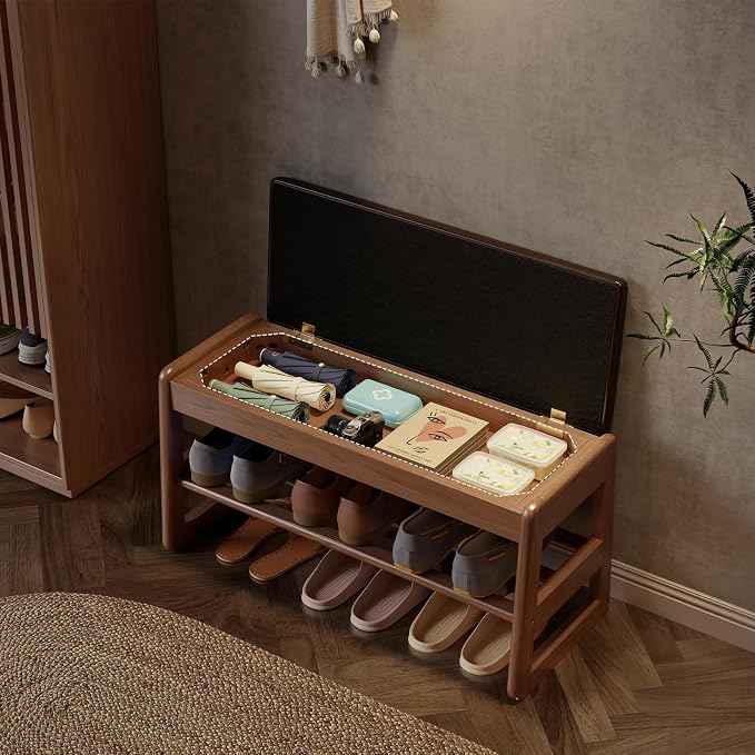 AQIMUELE Shoe Rack Bench, 2 Tiers Shoe Bench
