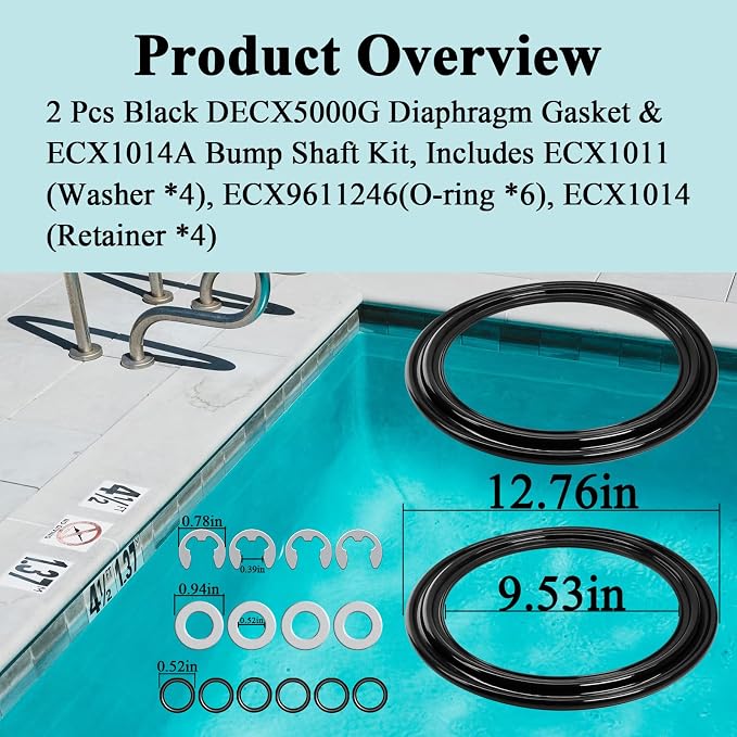 2 Pcs Diaphragm Gasket, Fits Hayward Perflex DECX5000G, EC50AC Series Extended - Image 2