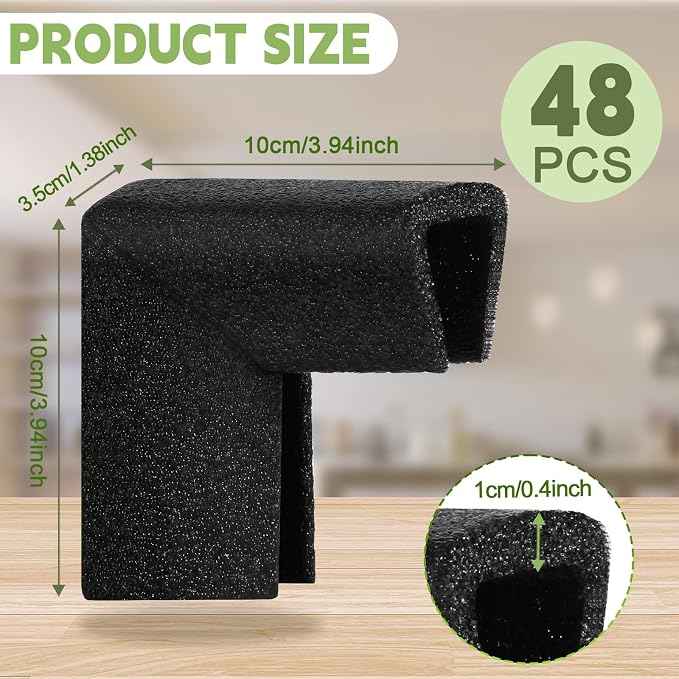 48 Pcs Foam Corner Protectors for Shipping, L-Shaped Edge Guards for TV Moving
