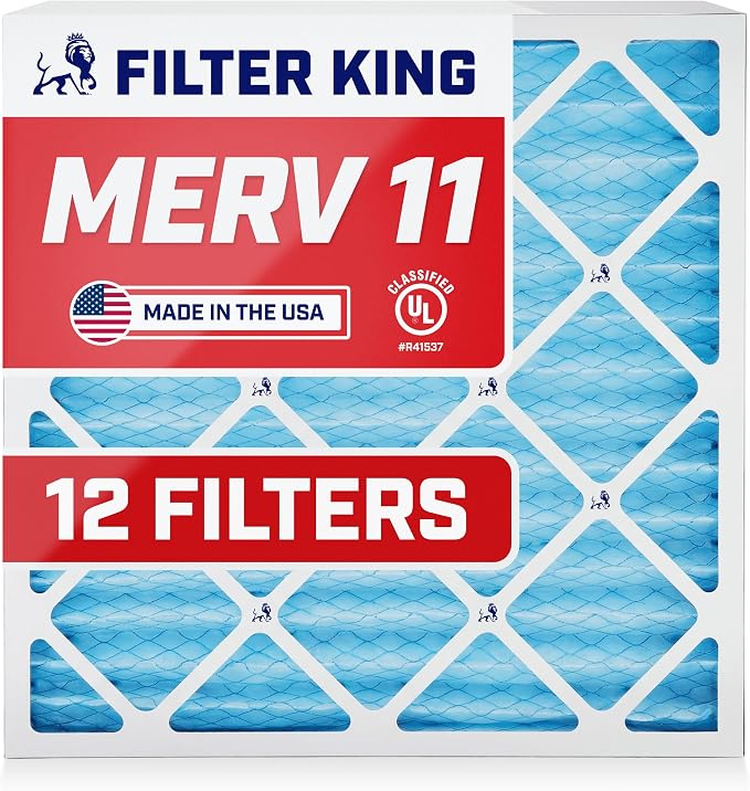 Filter King 19x19x1 Air Filter | 12-PACK | MERV 11 HVAC Pleated A/C Furnace by FilterKing