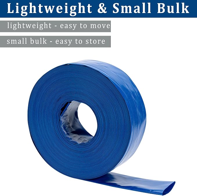 3 in x 50 ft Pool Backwash Hose Heavy Duty Drain Discharge Double PVC Lay flat - Image 5