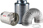 Hydro Crunch 4 inch 100 CFM Booster Fan & 4" x 12" Carbon Filter by Hydro+Crunch