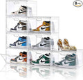 8 Pack Shoe Boxes Clear Plastic Stackable, Large Shoe Storage Organizer