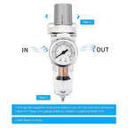 NANPU 1/4" NPT Compressed Air Filter Regulator Combo Piggyback, 5 Micron Brass - Image 4
