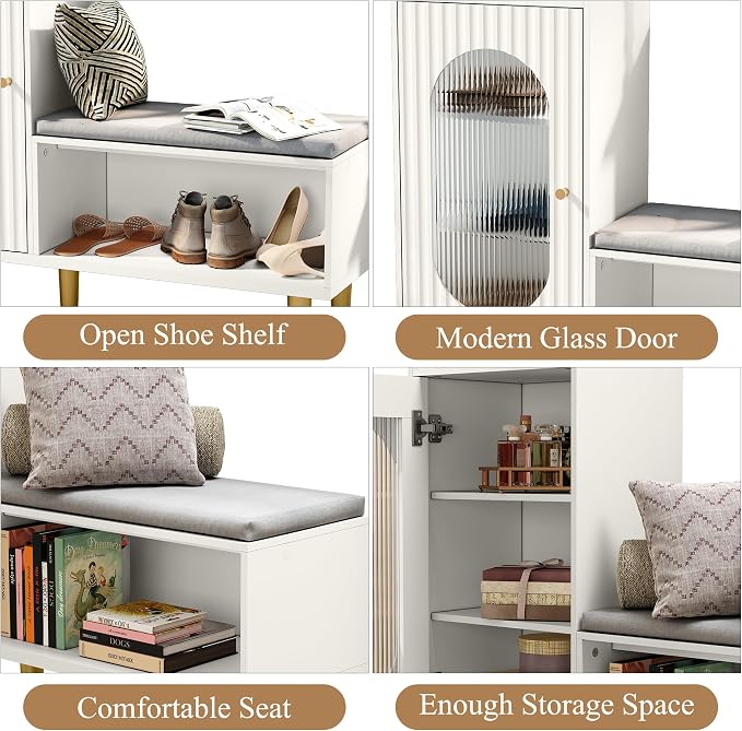 HLR Storage Bench Set of 2, L-Shaped Storage Cabinet - Image 7