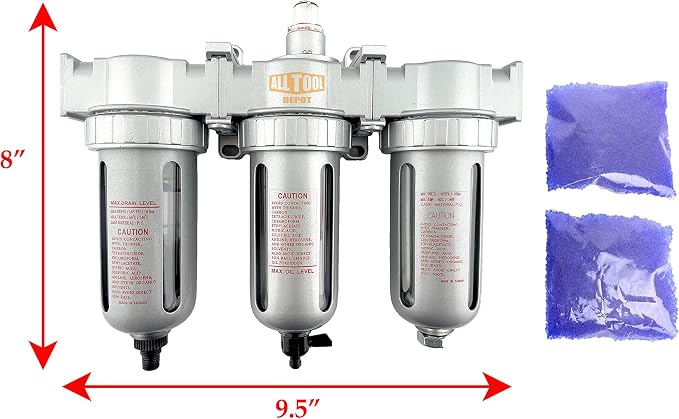 1/2" NPT MID FLOW 3 Stages Filter Coalescing Desiccant Dryer System - Image 2