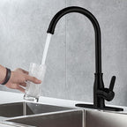 Single Handle Kitchen Faucet Stainless Steel Matte Black, Modern High Arc - Image 5