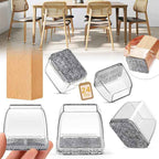 24PCS Rectangular Chair Leg Floor Protectors, Furniture Sliders, Non-Slip Felt