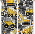 Kids Construction Excavator Window Curtains by SHElifestyle