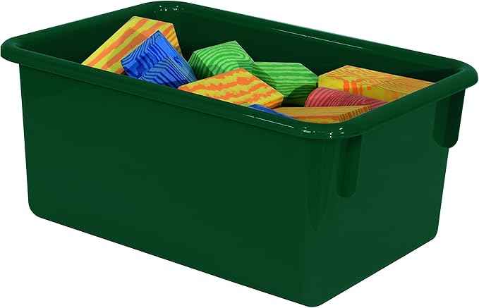 Wood Designs Cubby Storage Bin, Heavy Duty Plastic Containers