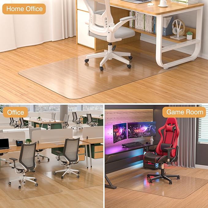Office Chair Mat for Hardwood Floor, Heavy Duty Non-Slip Chair Mat for Rolling - Image 5