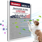 14x18x1 Lifetime Electrostatic Air Filter, MERV 8 Washable Aluminum AC/HVAC by Demiwise