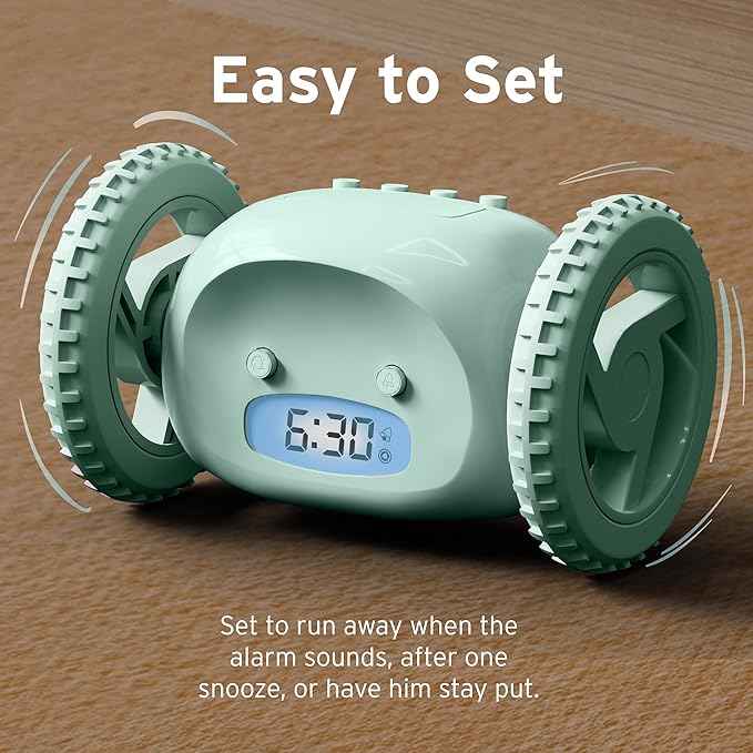 CLOCKY Extra Loud Alarm Clock for Heavy Sleepers on Wheels Rolls Runs Away