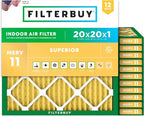 Filterbuy 20x20x1 Air Filter MERV 11 Superior Pet & Allergy Defense, by Filterbuy