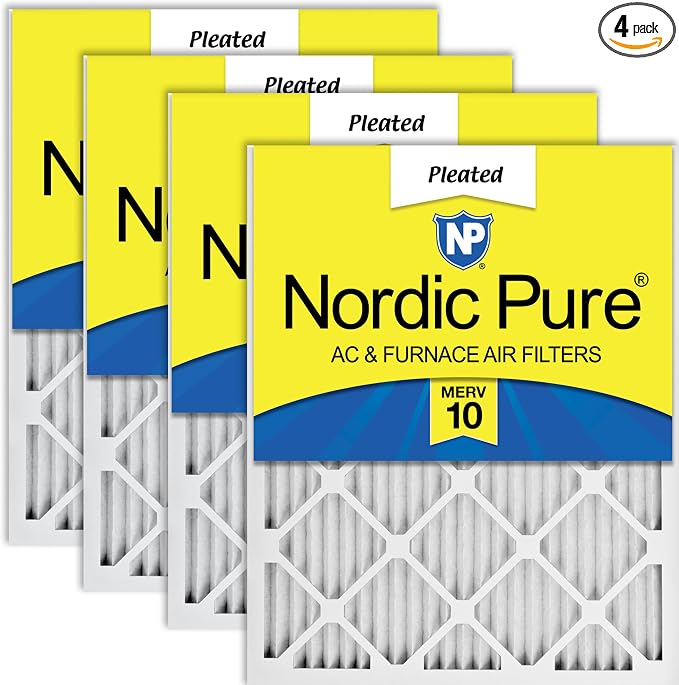 Nordic Pure 14x20x1 Pleated MERV 10 Air Filters 4 Pack by NordicPure