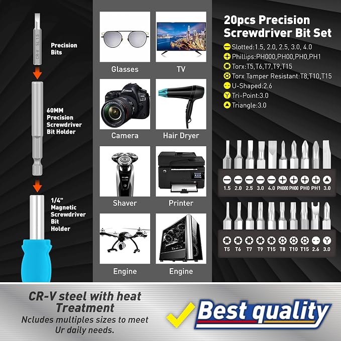 Amartisan 258-Piece Ultimate Screwdriver Bit Set, Chrome Vanadium Steel Driver - Image 6