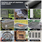 40 Mesh 304 Stainless Steel Mesh Screen, 24'' x 118''(60cm×300cm) Wire