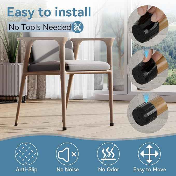 24PCS Silicone Chair Leg Floor Protectors
