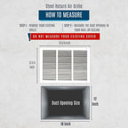Fits 18x12 Duct Opening | Steel Return Air Grille by Handua | Vent Cover Grill - Image 3