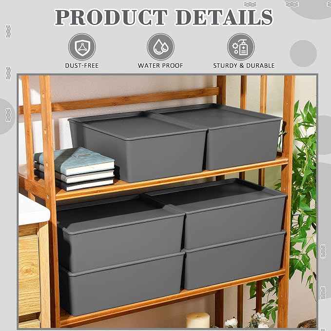 Menkxi 6 Pcs Plastic Storage Bins