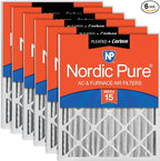 Nordic Pure 18x24x4 Pleated Air Filters MERV 15 Plus Carbon 6 Pack by NordicPure