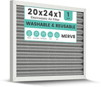 20x24x1 HVAC Furnace Air Filter, Washable Electrostatic Furnace Filter by KEYINGXUAN