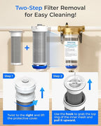 Waterdrop Mega Spin Down Sediment Filter, Upgraded Reusable Backwash Whole - Image 2