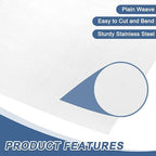 uxcell 100 Mesh 39" x 10" Woven Wire Mesh, 316 Stainless Steel Air Vent Filter - Image 3