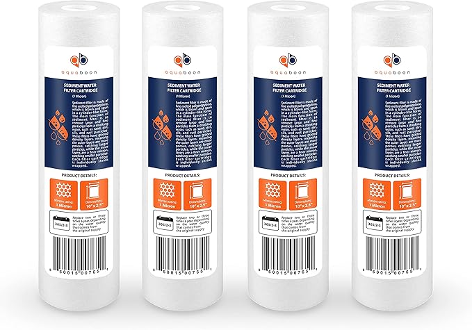 Aquaboon 10” x 2.5” Whole House and Reverse Osmosis Sediment 1 Micron Water by Aquaboon