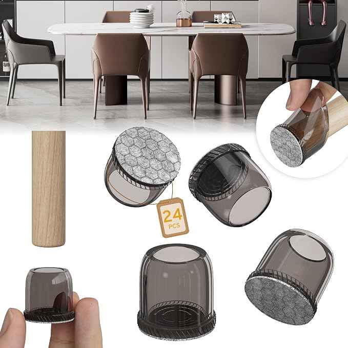24PCS Extra Small Chair Leg Floor Protectors, Furniture Sliders, Chair Leg