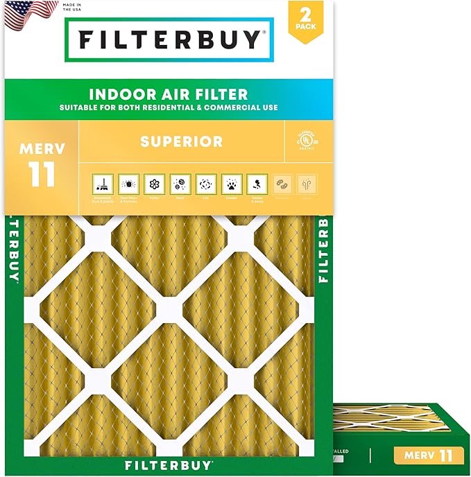 Filterbuy 20x22x2 Air Filter MERV 11 Superior Pet & Allergy Defense, by Filterbuy
