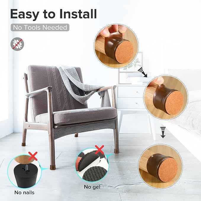 24PCS Upgraded Silicone Chair Leg Floor Protectors