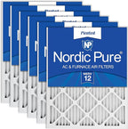 Nordic Pure 16x20x1 Pleated MERV 12 Air Filters 6 Pack by NordicPure