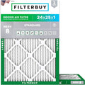 Filterbuy 24x25x1 Air Filter MERV 8 Essential Dust & Allergy Defense, by Filterbuy