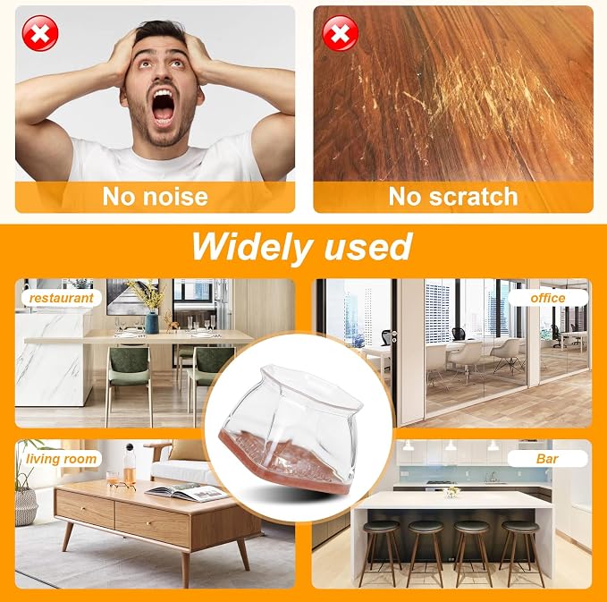 CHUNZEXI 16 Pack Square Chair Leg Floor Protectors - Image 6