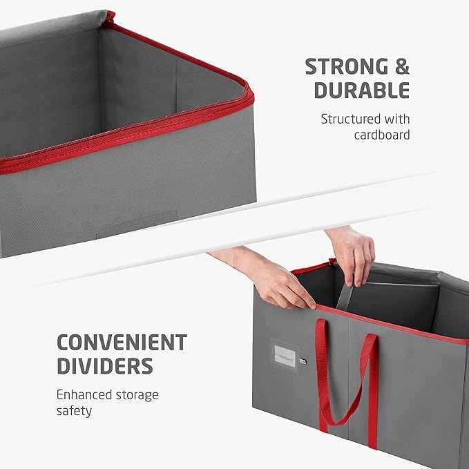ZOBER Large Christmas Ornament Storage Box