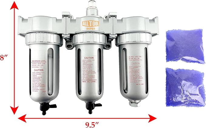 1/4" NPT MID FLOW 3 Stages Filter Coalescing Desiccant Dryer System - Image 2
