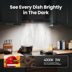 Black 30 inch Wall Mounted Range Hood Glass 900 CFM, Stainless Steel Kitchen - Image 6