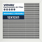 12x12x1 Air Filter-MERV 8, Washable & Reusable Electrostatic Air Filter by VOVAV