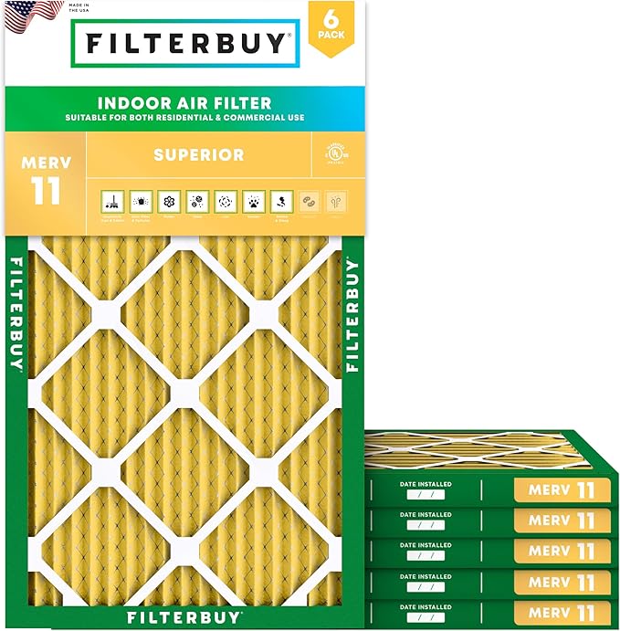 Filterbuy 11.25x23.25x1 Air Filter MERV 11 Superior Pet & Allergy Defense by Filterbuy