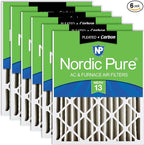 Nordic Pure 16x25x4 Pleated Air Filters MERV 13 Plus Carbon 6 Pack by NordicPure