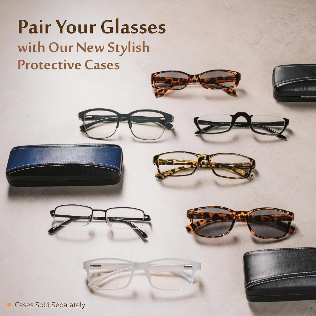 TruVision OTC Reading Glasses, Comfort Spring Hinges for Men and Women