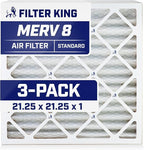 Filter King 21.25x21.25x1 Air Filter | 3-PACK | MERV 8 HVAC Pleated A/C Furnace by FilterKing