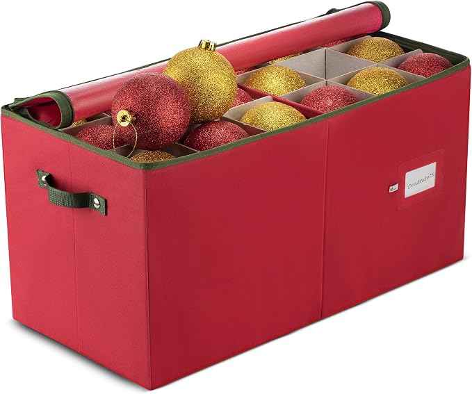 ZOBER Large Christmas Ornament Storage Box
